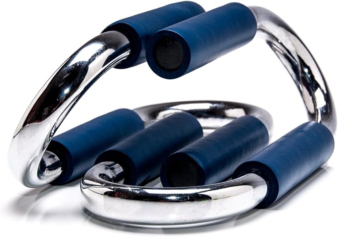 FFO Steel Push up Bar with Foam Grips on Handles. No Slip Pad on Pushup Stands. - Perfects Push ups. Builds Arms, Back, Chest, and Shoulder Strength. Great for P90X Workouts, CrossFit, Calisthenics