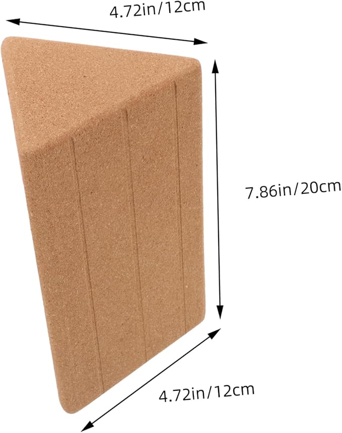High Density Cork Yoga Block Triangle Shape for Deep Stretching and Durable Eco Friendly Yoga Training Equipment for Dancers and Fitness Enthusiasts