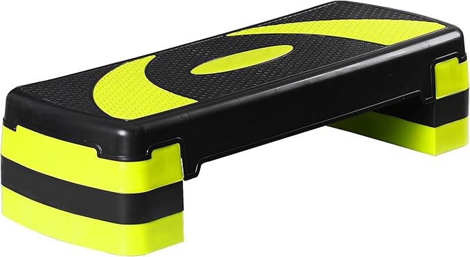 31" Aerobic Step Platform, Adjustable Height Exercise Workout Stepper, Stackable Risers Stepper for Exercise at Home Gym Workouts Fitness Equipment