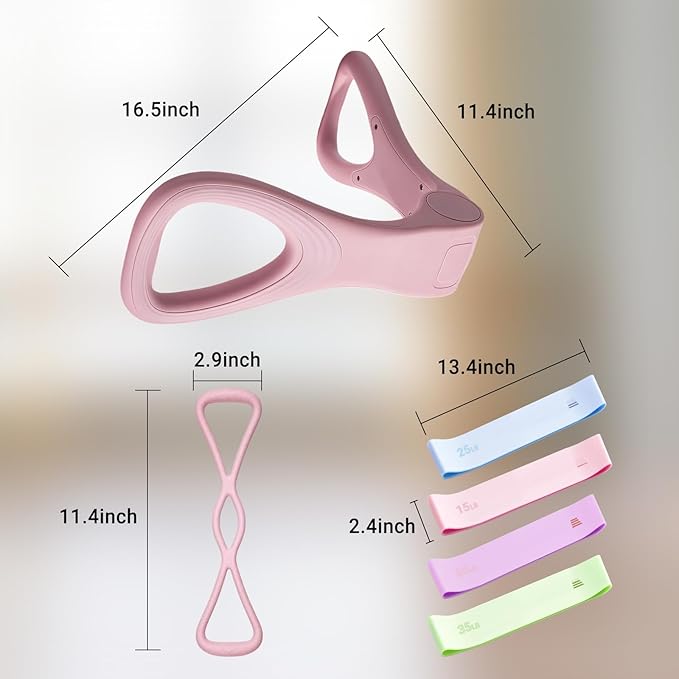 Home Pilates Essential Kit for Women, Pilates Equipment Set with Pelvic Floor Trainer, Resistance Bands for Beginners Home Workouts