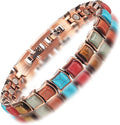 Copper Bracelets for Women, Pure Copper with Colored Turquoise Bracelet, 3500 Gauss Magnets, Fashion Jewelry（FUTI-1）