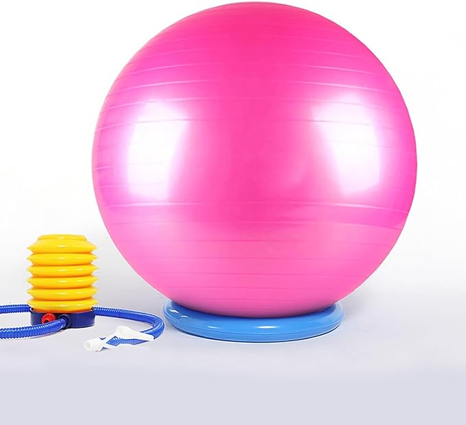 SRNSAEB Exercise Ball Seat for Office Desk Height, Ergonomic Balance Ball Chair Stool for Home/Office/School/Gym/Prolonged Sitting, Height Adjustable Pilates Yoga Ball Chair(Pink,55cm (21 7/10in))