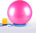 SRNSAEB Exercise Ball Seat for Office Desk Height, Ergonomic Balance Ball Chair Stool for Home/Office/School/Gym/Prolonged Sitting, Height Adjustable Pilates Yoga Ball Chair(Pink,65cm(25 3/5in))