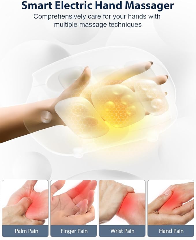 CINCOM Hand Massager - Cordless Hand Massager with Heat and Compression for Arthritis and Carpal Tunnel