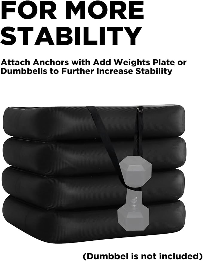 Highpi Inflatable Plyo Box/Plyometric Box Stackable Jump Box Set of Four Training Equipment for Jumping Exercise, Workout, Crossfit 31''x31''x24''