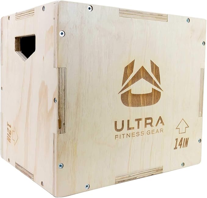 Wooden Plyo Box, 31 Plyometric Jump Training Squat, Step Up, Jumps & More Workout Size S, M, L, XL