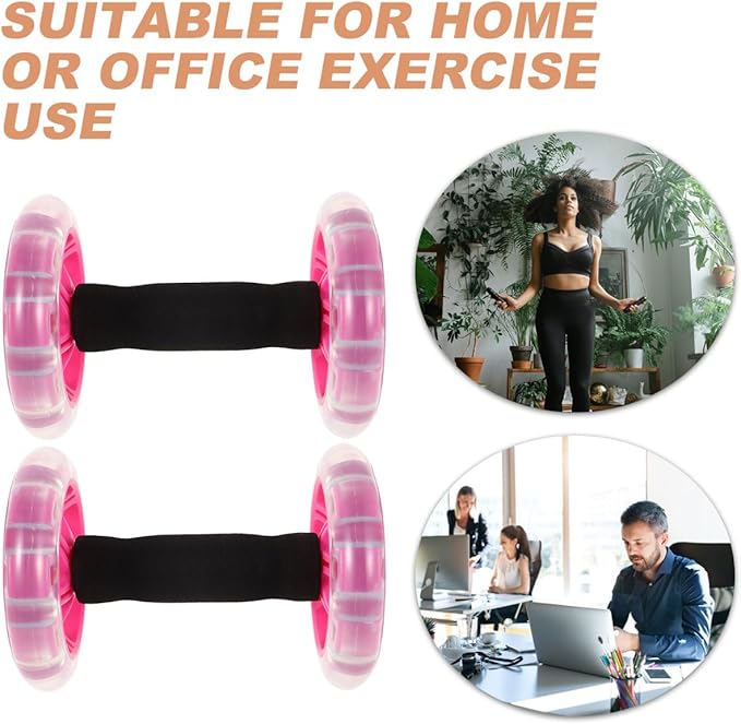 Kisangel 2pcs Double Ab Roller Wheels, Exercise Roller Weight Loss Equipment, Portable Workout Fitness for Abdominal Home Office