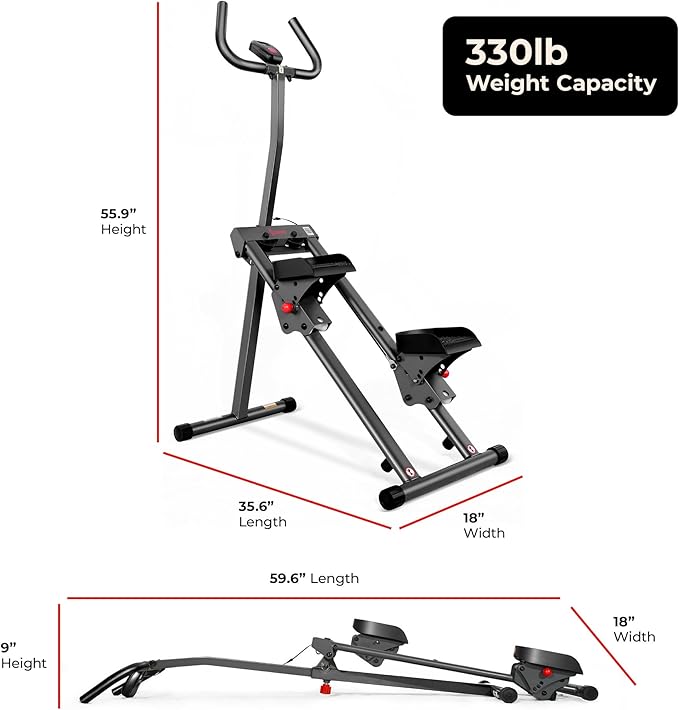 Sunny Health & Fitness Smart Foldable Cardio Stair Stepper, Vertical Climber with Extended Step Range, SunnyFit App Connection – Pink / White / Gray