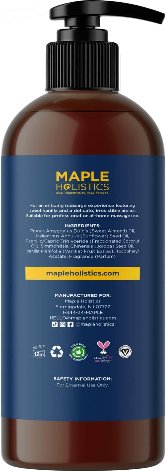 Alluring Massage Oils for Massage Therapy - Maple Holistics Massage Oil Kit with Aromatherapy Lavender Massage Oil Plus Vanilla Massage Oil for Sensual Aromatherapy Made with Pure Essential Oils
