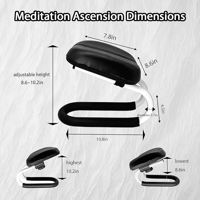 Meditation Bench,Adjustable Metal Kneeling Chair,Non-Slip Meditation Chair with Cushion,Ergonomic Meditation Chairs or Yoga Stool, Seiza Chairs for meditations, Home Studios, Yoga Rooms.