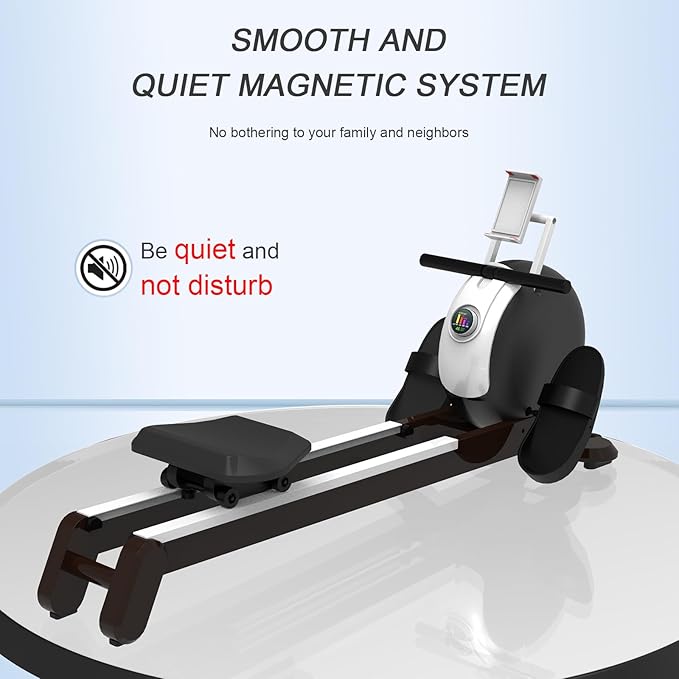 Rowing Machine for Home Use, Magnetic Rower Machine with Quiet Resistance, LCD Monitor Foldable Rower, 350lb Weight Capacity, Burn Fat & Sculpt Muscles