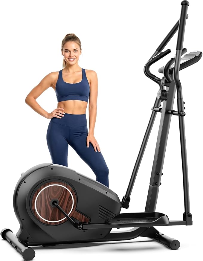 ANCHEER Elliptical Machine, Elliptical Exercise Machine for Home with Magnetic Driving System,14 Resistance Levels, Pulse & LCD Monitor, Elliptical Cardio, 400 Lbs Low Impact Elliptical