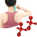 Trigger Point Massage Tools, 2 PCS 4 Point Manual Deep Muscle Tissue Trigger Massager, Handheld Palm Pressure Point Massage Tool, for Neck Shoulder Back Muscle Pain Relief (Red)