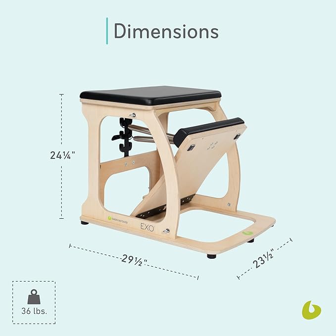 Balanced Body EXO Chair, Pilates Chair Exercise Equipment for Full-Body Workout, Pilates Resistance-Workout Equipment for Home Gym or Studio