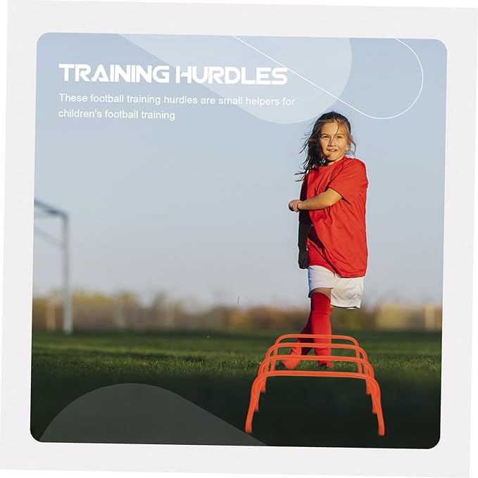 DECHOUS 5pcs Agility Hurdles for Soccer Training Weatherproof Equipment for Speed and Flexibility Training for Jumping and Cardio Workouts Orange High