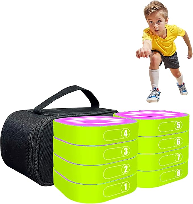 Reaction Training Lights for Kids, Speed Agility Response Training Reaction Lamp, Basketball Boxing Soccer Training Equipment Teaching Props for Sport, Fitness