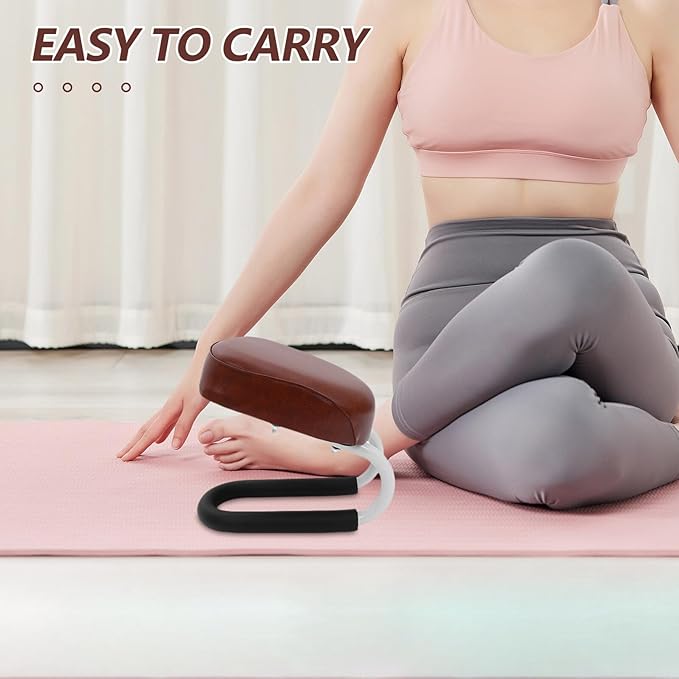 Cabilock Meditation Bench Floor Seat with Anti-Slip Cushion, Wooden Prayer Stool for Yoga and Seiza Posture, Portable Home Prayer Stool with Non-Slip Cover for Mindfulness and Meditation