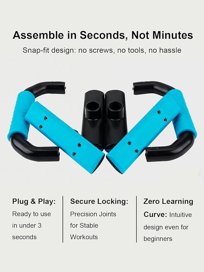 Push Up Bars Strength Training - Pushup Handles With Rubber Grip, Home Fitness Equipment with Anti-Slip Sturdy Structure Floor Workouts Push Up Stands for Man Women