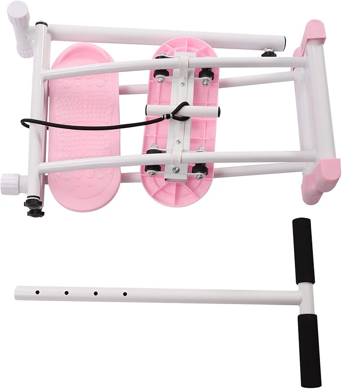 Leg Machine Slim Body, Pelvic Floor Muscle Fitness Equipment with Yoga Tension Band, Weight Loss Thin Legs Kegel Exercises, Ski Practice, Hip Trainer with Adjustable Rods, Pink