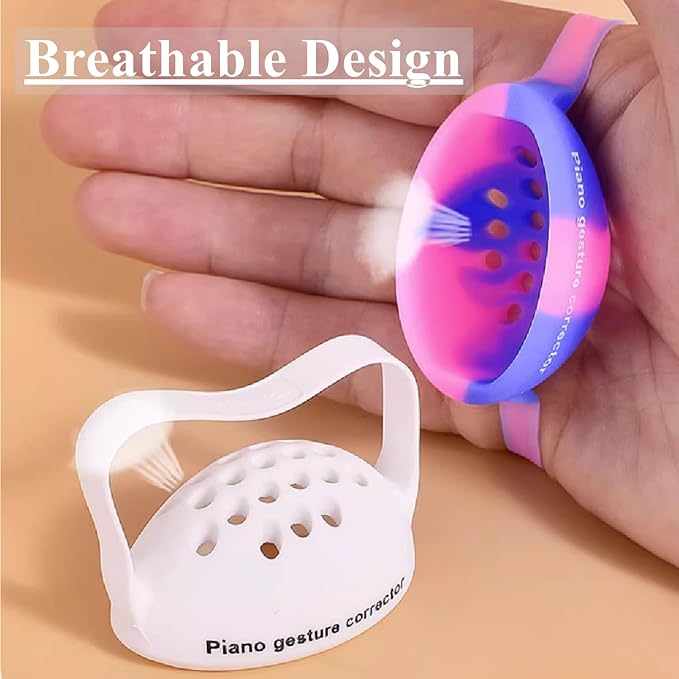 Piano Finger Trainer Ball Hand Corrector Finger Exercisers Posture Correction Tool Round Shape Semi Sphere Silicone Finger Training Ball for Beginners 2Pcs（White）