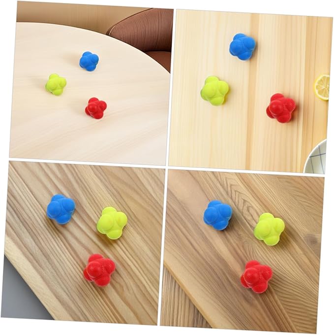 6pcs Hexagon Reaction Training Balls for Speed and Agility Enhance Hand Eye Coordination Functional Sports Equipment for Kids and Adults Reflex Training Tool