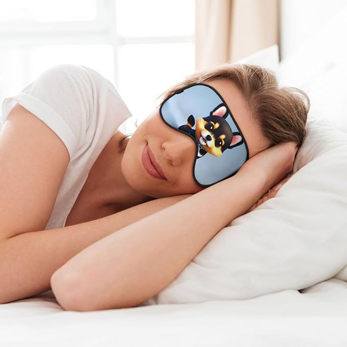 Card Love Fancy Puppy Head-Mounted Double-Sided Light-Blocking Sleeping Eye mask to Protect Eyes and Relieve Eye Fatigue