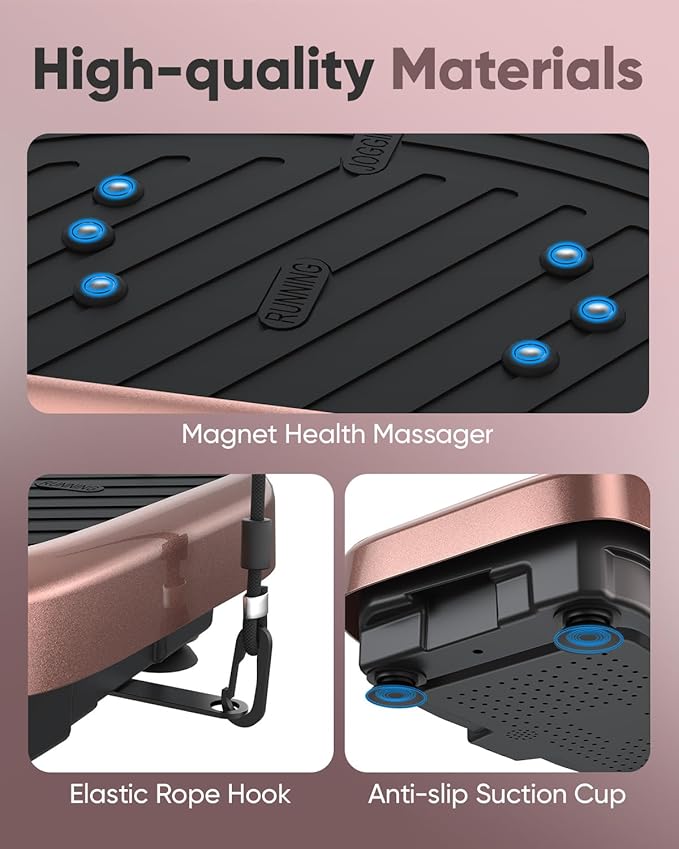 Vibration Plate Exercise Machine, Vibrating Plate Platform for Lymphatic Drainage with 200 Adjustable Speeds, Power Vibration Plate for Weight Loss & Fitness, Supports Weight 450 Lbs