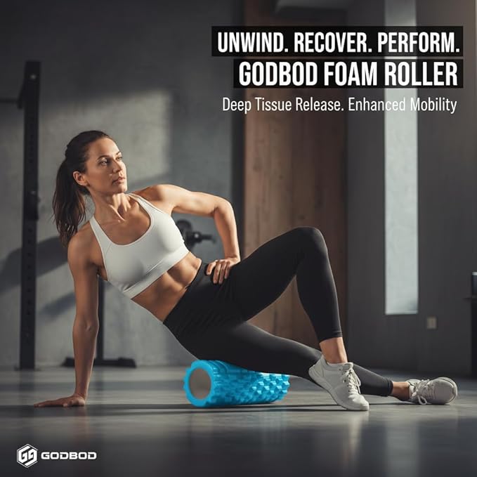 Strong Foam Roller - Deep Tissue Medium Density Muscle Massager with Myofascial Trigger Point Release, Back Massage Roller for Soreness and Mobility 13 x 5.5 Inch
