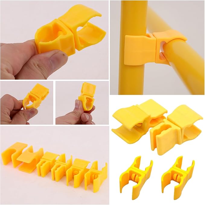 6 Pack Agility Poles Clip Buckle Clamp Attachement Rotatable Connector Adapter for Soccer Agility Training Pole Sticks Obstacle Course Speed Rings Hurdles Football Exercise Equipment DIY