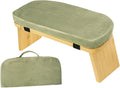 Meditation Bench with Cushion Ergonomic Anti Slip Modern Chair Kneeling Stool Comfort for Home Office Living Room, Green