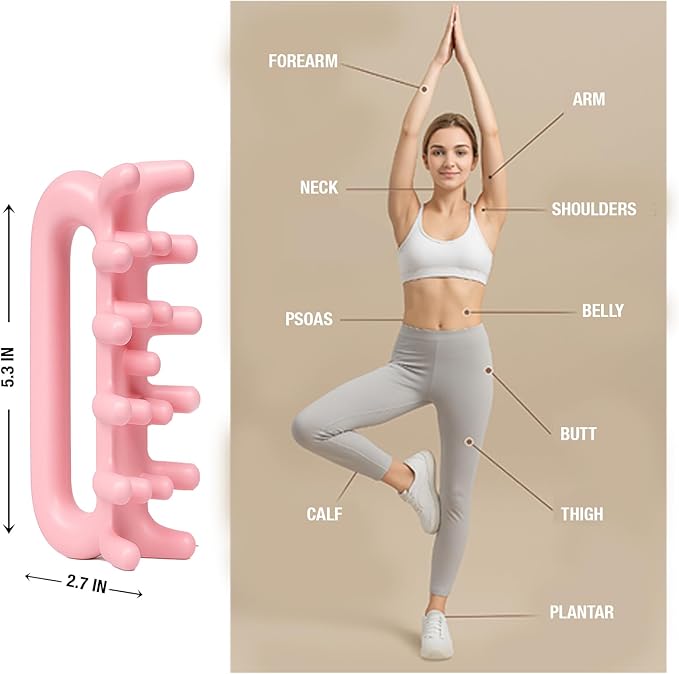 Fascia Massage Tool Trigger Point Massage Tools Anti Blaster for Cellulite Massager Tool Reaching Deep Myofascial Tissue Throughout The Body Release Muscle Knot Reduction (Pink)