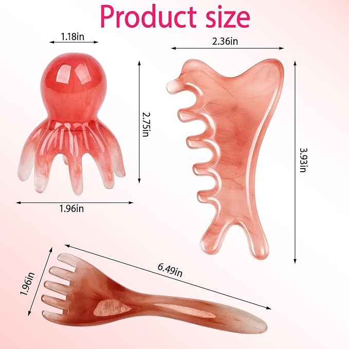 3 Set of Scalp Massager Tool, Manual Scalp Massagers,Head Spa Equipment, Advanced Resin for Relaxation and Hair Care