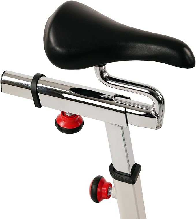 Sunny Health & Fitness Stationary Exercise Bike Machine w/ Adjustable Cushion Seat & Multi-Grip Handlebar, Indoor Cycling Equipment for Home Cardio Training, Optional Magnetic or Friction Resistance