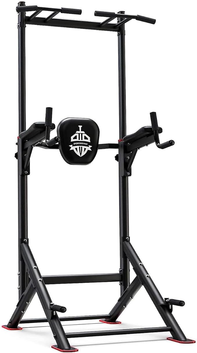 Sportsroyals Power Tower Pull Up Bar Station, 450LBS Stable Pull Up Dip Station for Home Gym Strength Training Equipment | FED Fitness