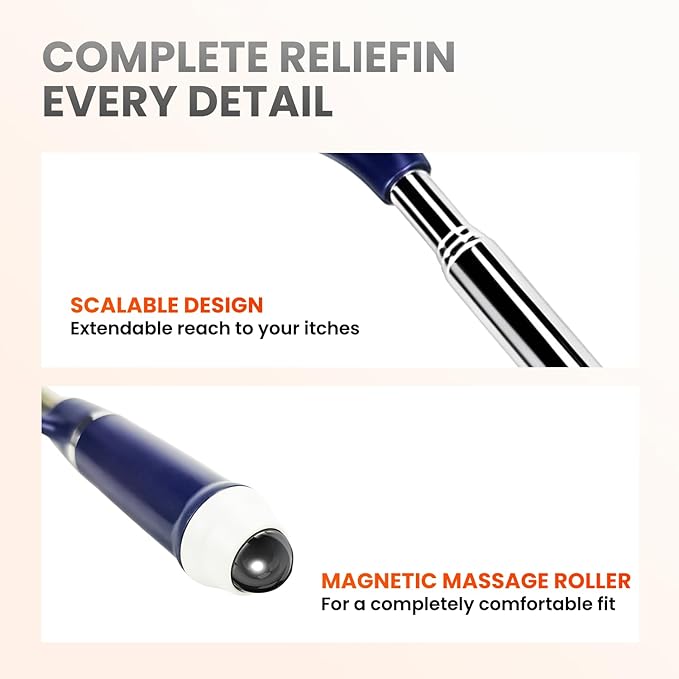 23-Inch Extendable Big Back Scratcher, Portable Double-Sided Big Back Scratcher for Rough & Soft Skin, Ideal for Men, Women & Adults, As a Gift for Friends, Parents and Loved Ones (H-Purple)