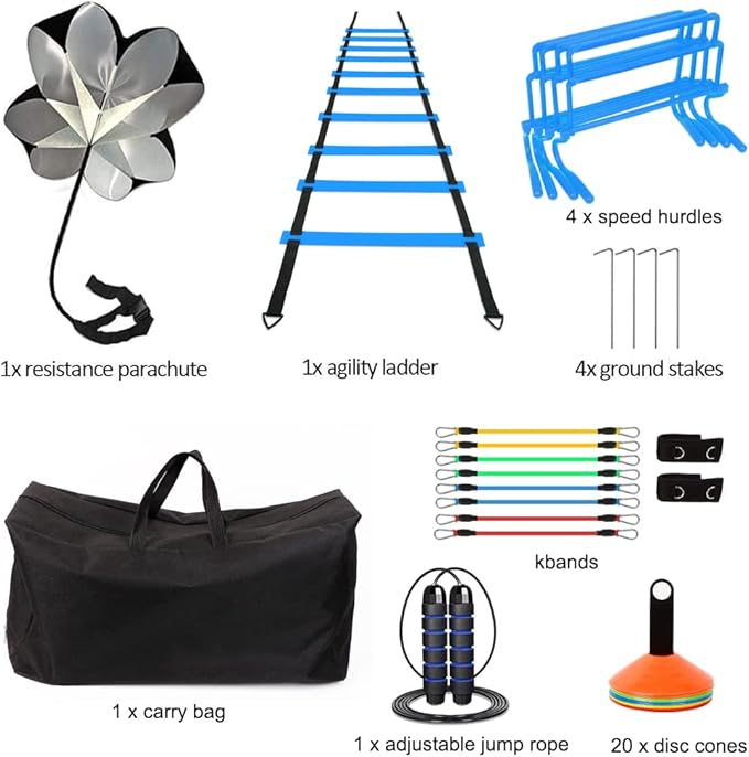 HOTOOLME Agility Training Equipment Set, Soccer Training Equipment for Kids,Football Training Equipment,Agility Ladder Speed Training Equipment
