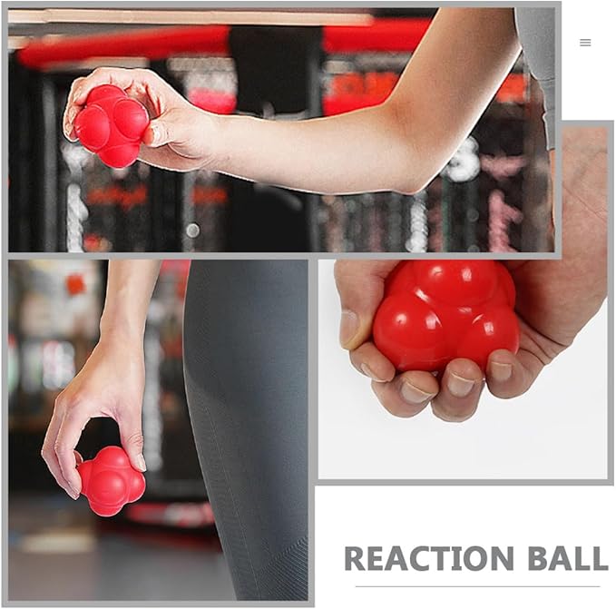 BESTonZON Agility Reaction Ball Hexagonal Silicone 68mm Crimson Training Ball for Hand-Eye Coordination and Goalkeeper Indoor Speed Exercise
