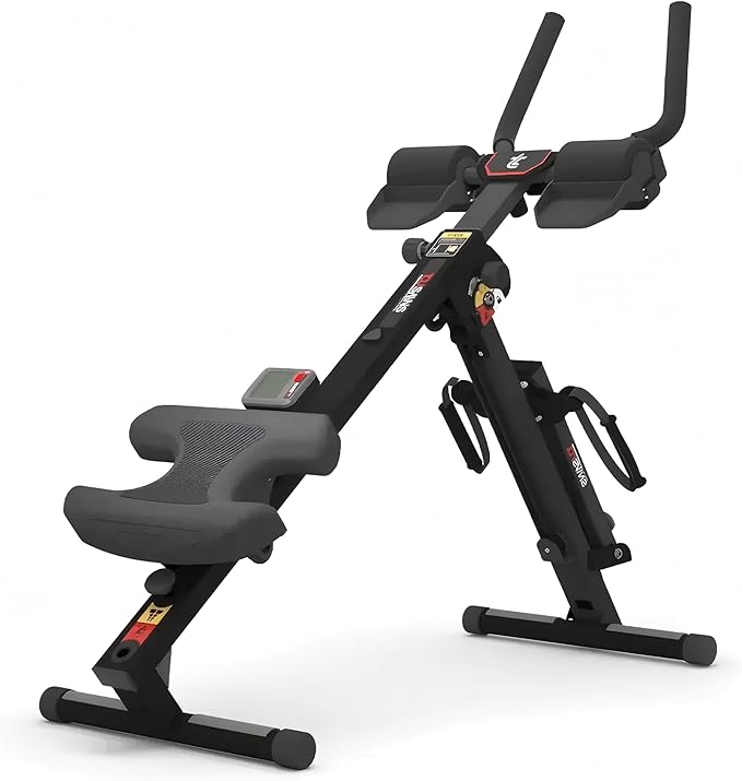 TOUSAINS 3 in 1 Adjustable AB Machine for Stomach Workout with 3 Heights, Foldable Rowing Machine for Home Gym with Comfortable seat & LCD Display Monitor, 265lbs Weight Capacity