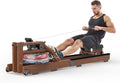 Water Rowing Machine for Home Use- Foldable Rower Machine 400LBS Weight Capacity with Dedicated Monitor & Comfortable Seat, Bluetooth APP