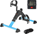 Pedal Exerciser Under Desk Bike with LCD Monitor Resistance for Seniors, Stationary Foldable Mini Exercise Bike Pedals Peddler Exerciser for Arms and Legs for Office or Home (Blue)