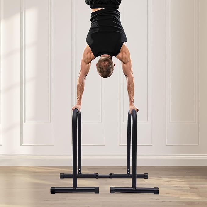 440lbs Adjustable Dip Bar Heavy Duty Steel Dip Station, Parallel Bars Dip Equipment for Calisthenics, Strength Training