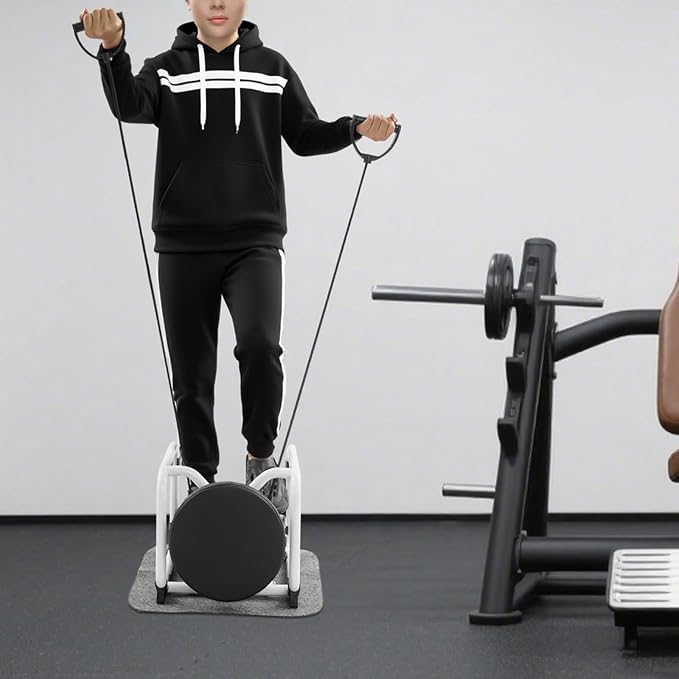 3-in-1 Multi-Function Stepper with Seat Mini Sport Stepper with Resistance Bands & Mat Stair Stepper Machine for Home Workout, Waist Legs Full Body Exercise