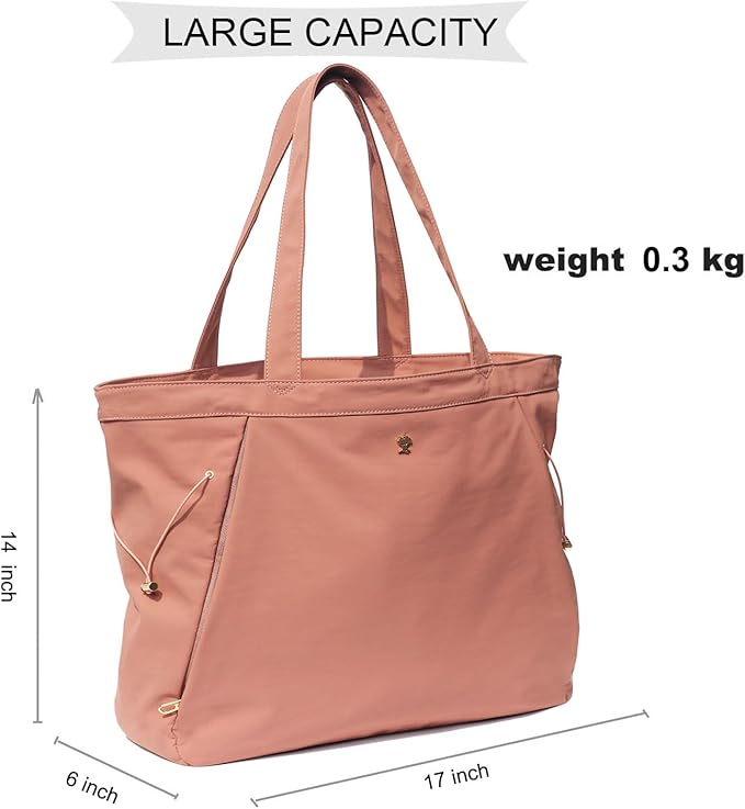ESVAN Yoga Tote Bag for Women Shoulder Bags Drawstring for Office Workout Travel Carryall Pilates Gym and Beach