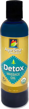 AyurBest Detox Massage Oil 4 oz, USDA Certified Organic