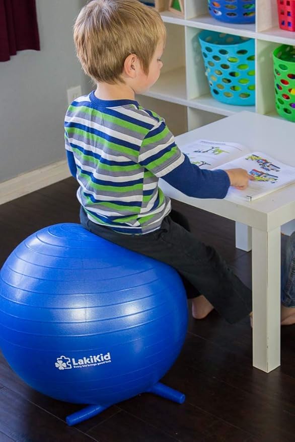 LakiKid Balance Ball Chairs for Kids Flexible Seating Classroom Furniture- Stability Ball Chairs with Legs, Exercise Ball Chair, Yoga Ball Chair, Ideal Alternative Seating for Students (18"/45 CM)