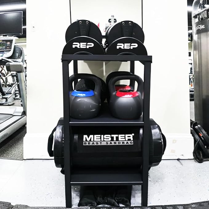 Commercial Heavy Duty Adjustable Dumbbell Stand & Kettlebell Stand, Adjustable Dumbbell Weight Rack, Kettlebell Storage Rack, Weight Rack for Garage/Home Gym/Commercial with Non-Slip Base, Anti-Tip Safety & Space-Saving Design, Weight Capacity 500/600/...