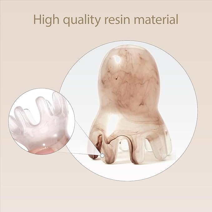 2 Pcs Octopus Head Massage Comb Scalp Massaging Tools for Relaxation. This Octopus Massage Tool is a Versatile Massage Device, Made of Resin, Perfect for Scalp Care and Christmas Gifts.