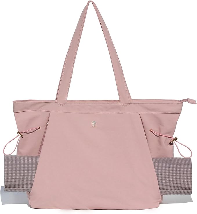 ESVAN Yoga Tote Bag for Women Shoulder Bags Drawstring for Office Workout Travel Carryall Pilates Gym and Beach