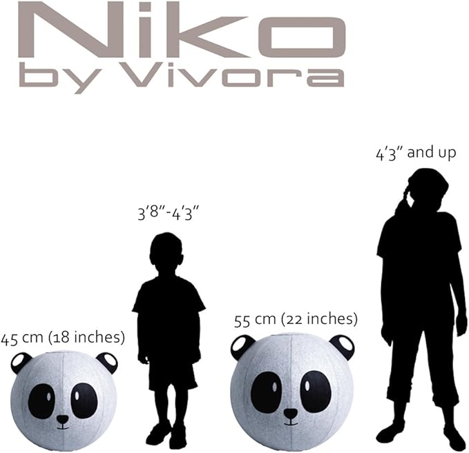 Vivora Niko Children's Anti Burst Inflatable 18 Inch Spherical Bounce Exercise Ball Ergonomic Chair, Panda Bear