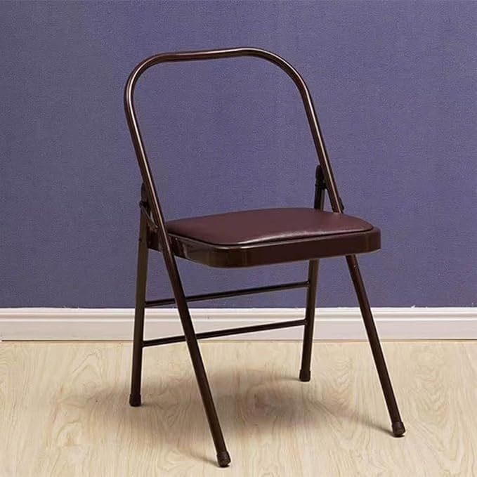 Iyengar Yoga Chair,Pilates Chair,Yoga Inversion Chair,Backless Yoga Chair Prop,Home Exercises Reinforced Design, Brown-82cm×45cm